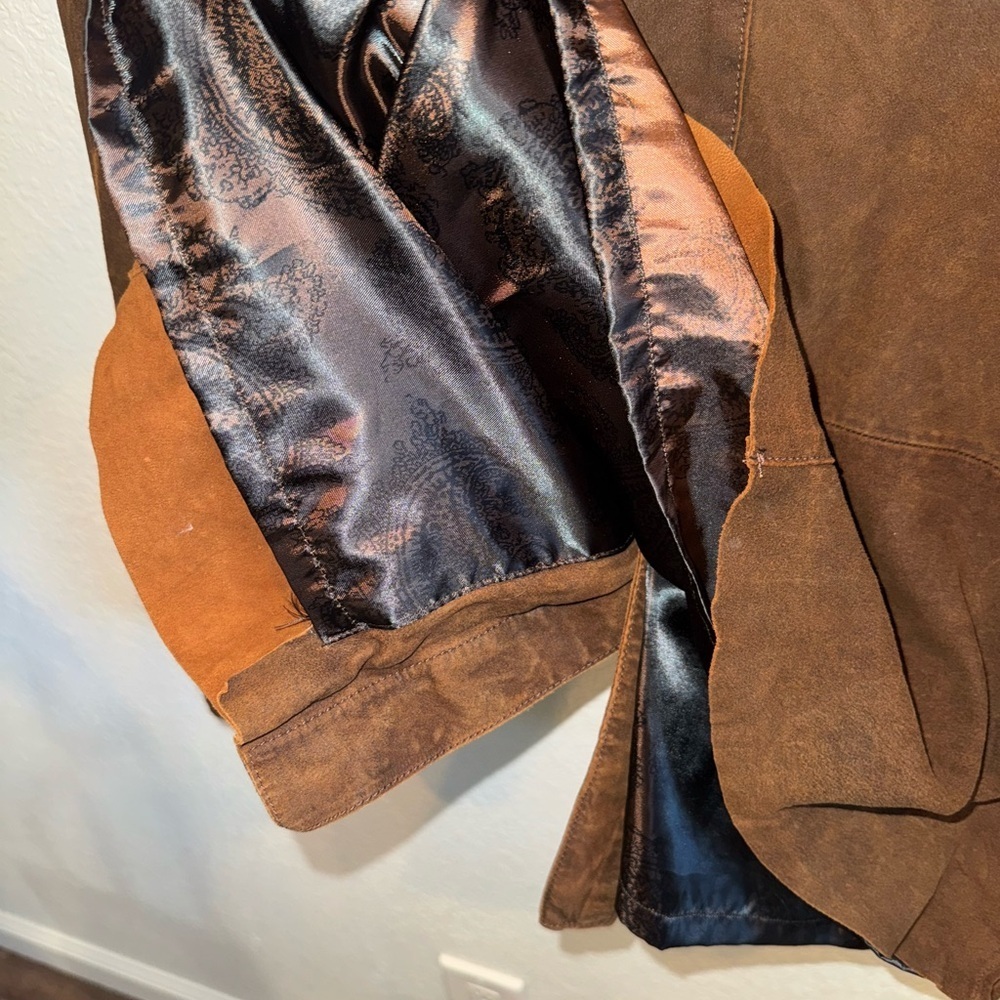 Patrick James 100% Genuine Leather Men’s Brown Button Down Jacket Shacket Size L - Picture 10 of 11
